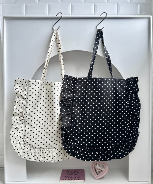 Loueme ショルダーバッグ バッグ ドットフリルトートバッグ レディース 