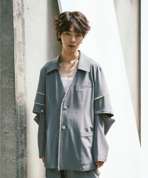 〈VI E DIT/ビエディット〉2-way ライダースジャケット Hand-bleached 2-way riders jacket – VI E DIT