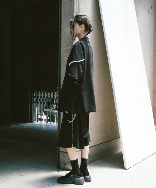 〈VI E DIT/ビエディット〉2-way ライダースジャケット Hand-bleached 2-way riders jacket – VI E DIT