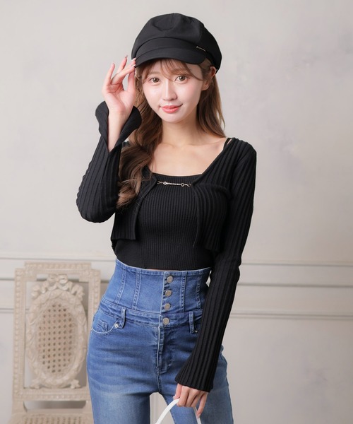 Her lip to ケーブルニット アンサンブル M ブラック 新品 Essential Cable Knit Set（ニット/セーター）｜Her lip to（ハー