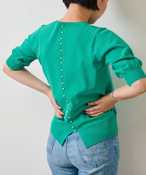 「BEARDSLEY」 7分袖ニット FREE レッド レディース BEARDSLEY 「BEARDSLEY」 長袖ニット FREE レッド レディース