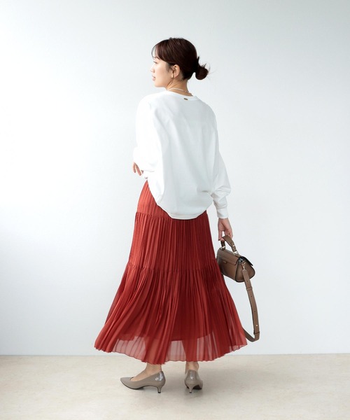 Jines（ジネス） ロング スカート シフォンジョーゼット ティアード