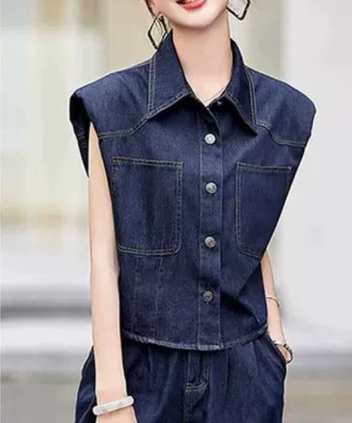 韓国 セットアップ デニム レースベスト ワイドレッグパンツ yqmdf971a0.jpg