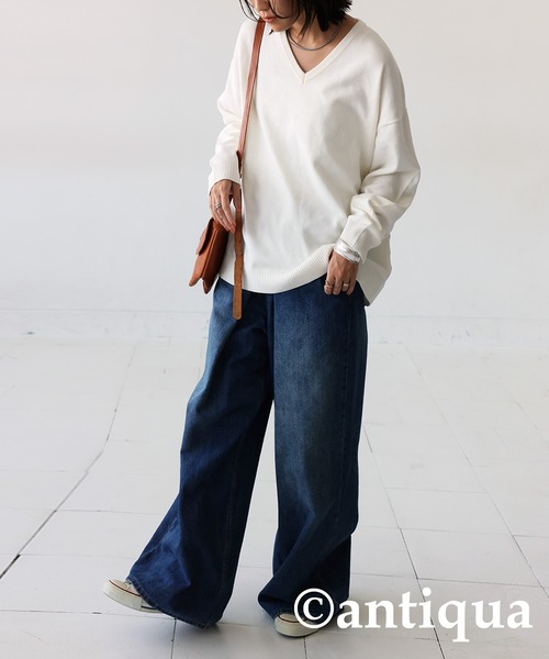 antiqua（アンティカ） ニット セーター Vネックニット レディース