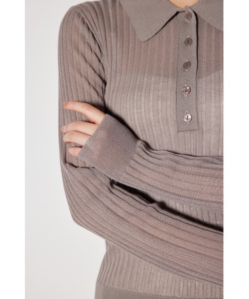 rienda（リエンダ） ニット セーター シアーポロニットトップス