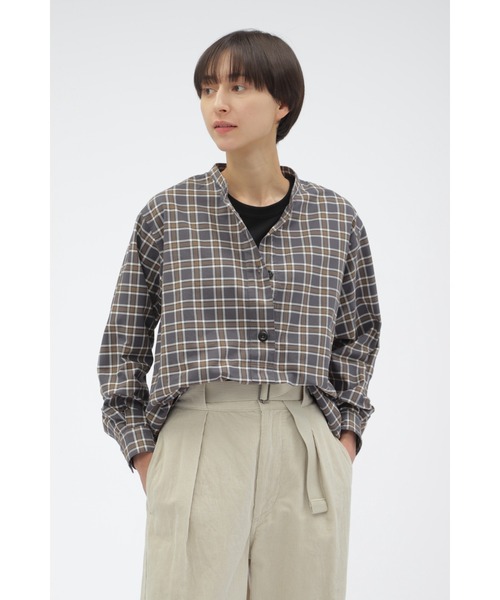 MHL. シャツ ブラウス PLAINWEAVE COTTON CHECK レディース : ZOZOTOWN 