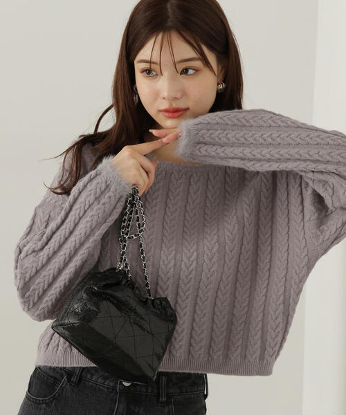 PROPORTION BODY DRESSING ニット セーター 短丈ケーブルニット
