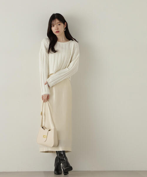 PROPORTION BODY DRESSING ニット セーター 短丈ケーブルニット