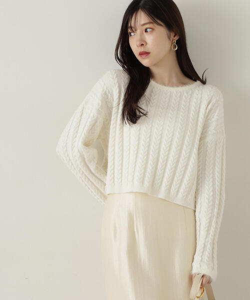 ニット セーター 短丈ケーブルニット / 1214270909 レディース PROPORTION BODY DRESSING ニット セーター 短丈ケーブルニット