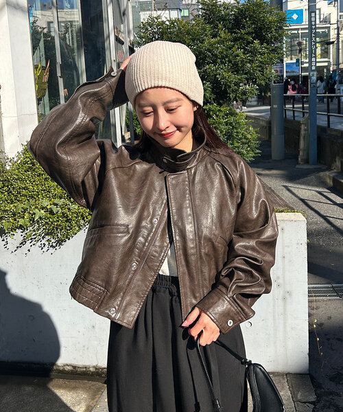 Kastane ブルゾン アウター 「2サイズ展開」フェイクレザー