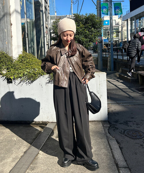 Kastane ブルゾン アウター 「2サイズ展開」フェイクレザー