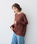 tシャツ 「anyfee」ボーダートップス「大...の詳細画像1