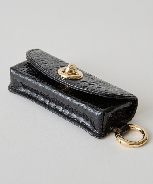 Hashibami（ハシバミ） ポーチ 「HASHIBAMI」エナメル型押し ひねり