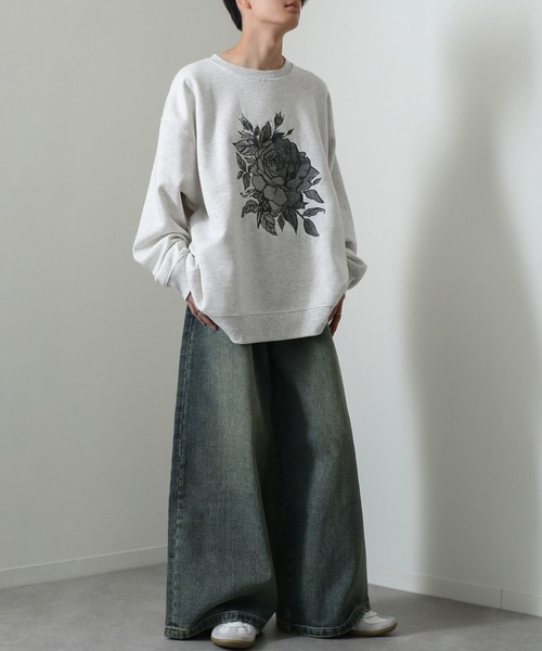 【美品 L】パレス 刺繍 P45-GB クレイジーパターン スウェット. Nilway トレーナー スウェット 「24AW」フロント 薔薇 刺繍