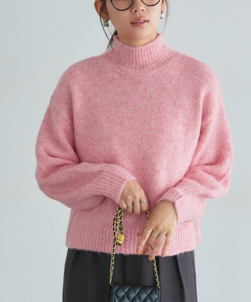 Pierrot（ピエロ） ニット セーター ハイネッククロップドニット