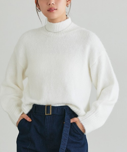 Pierrot（ピエロ） ニット セーター ハイネッククロップドニット