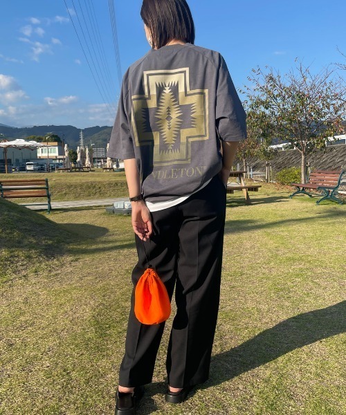 tシャツ 「PENDLETON/ペンドルトン」 別注 ドローコード付き ネイティブ柄バックプリントTシャツ レディース メンズ PENDLETON tシャツ 「PENDLETON/ペンドルトン」 別注 ドロー