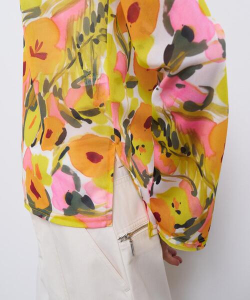 LANVIN en Bleu tシャツ C'est le Printempsフレアスリーブカットソー