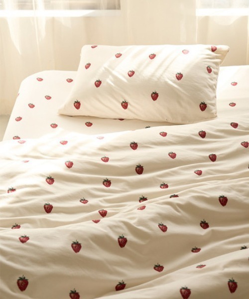 gelato pique Sleep ベッド 寝具 「Sleep」ストロベリー柄3点セット