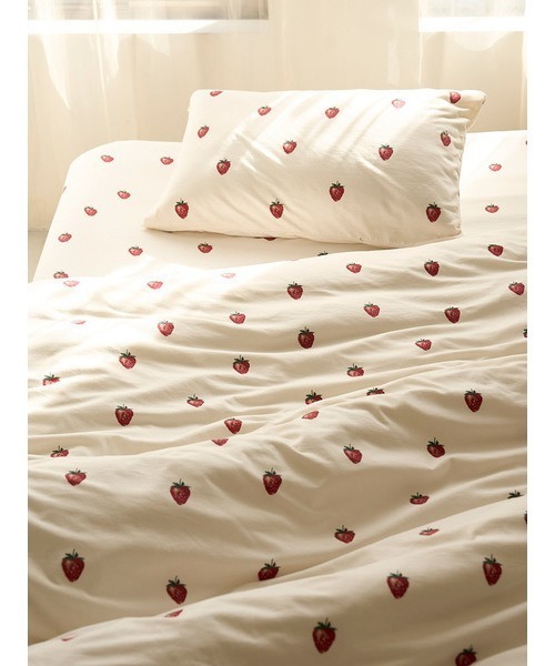 gelato pique Sleep ベッド 寝具 「Sleep」ストロベリー柄3点セット