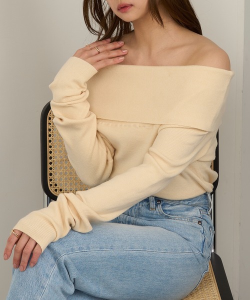 ニット セーター 「MAGASIN DE MODE Chou Chou」オフショルダーニットトップス XNN レディース
