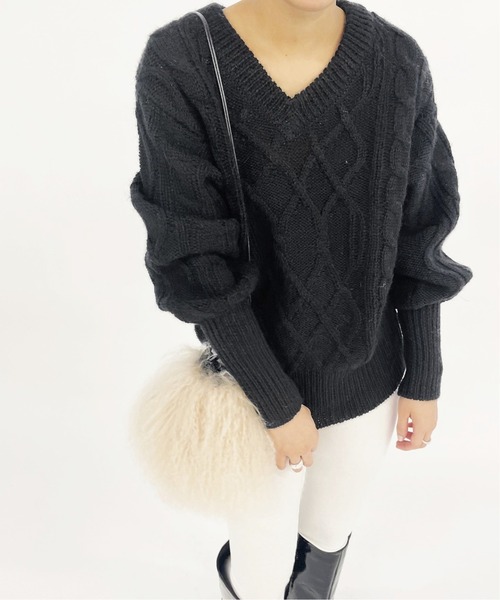 「EDIT. FOR LULU」 長袖ニット FREE ホワイト レディース_画像9