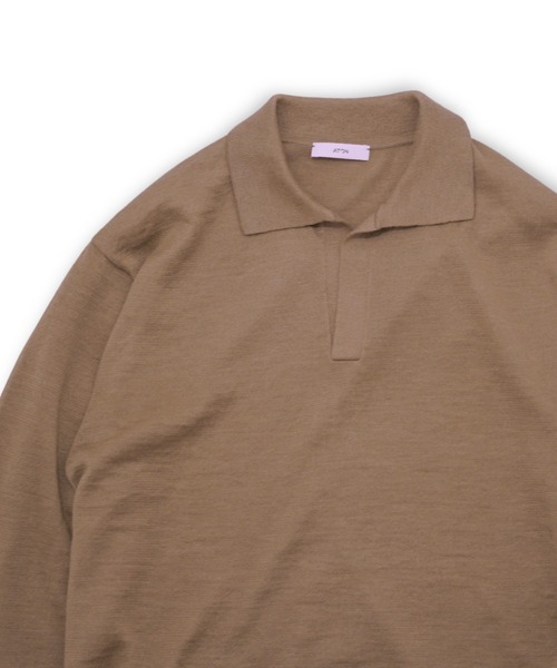 ATON（エイトン） ポロシャツ RAMIE CASHMERE SKIPPER POLO SWEATER