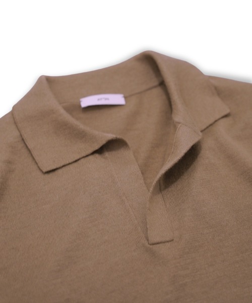 ATON ポロシャツ 「ATON」 RAMIE CASHMERE SKIPPER POLO SWEATER