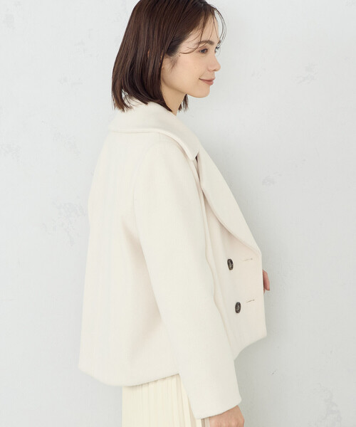 「COMME CA ISM」 ピーコート MEDIUM ベージュ レディース_画像5