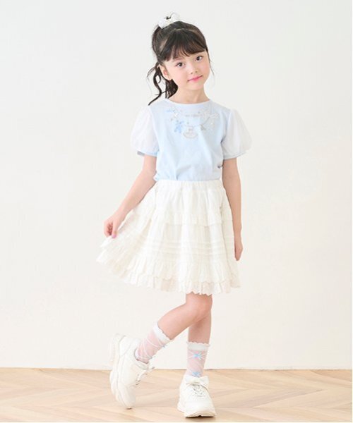 メゾピアノ コットン ティアードスカート 130 mezzo piano スカート コットン ティアードスカート キッズ 子供