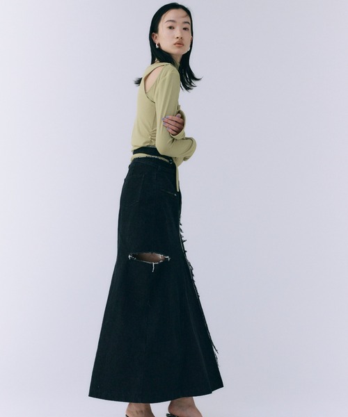 JOSEMOON ジョゼムーン SLIT DENIM SKIRT JOSE MOON デニムスカート SLIT DENIM SKIRT/スリットデニム