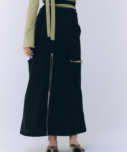 JOSE MOON デニムスカート SLIT DENIM SKIRT/スリットデニム