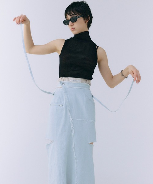 JOSEMOON ジョゼムーン SLIT DENIM SKIRT JOSE MOON デニムスカート SLIT DENIM SKIRT/スリットデニム