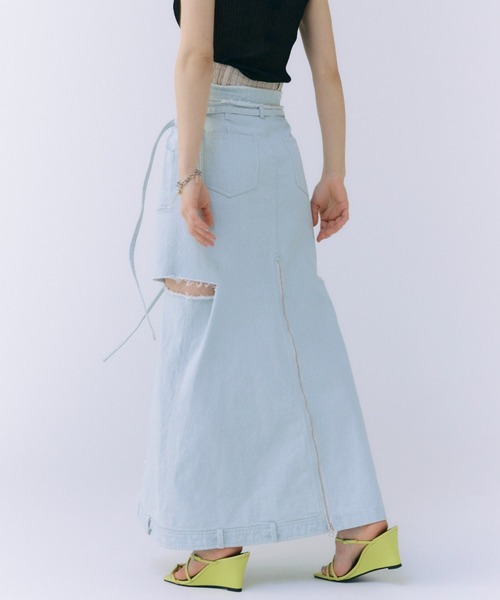JOSEMOON ジョゼムーン SLIT DENIM SKIRT JOSE MOON デニムスカート SLIT DENIM SKIRT/スリットデニム