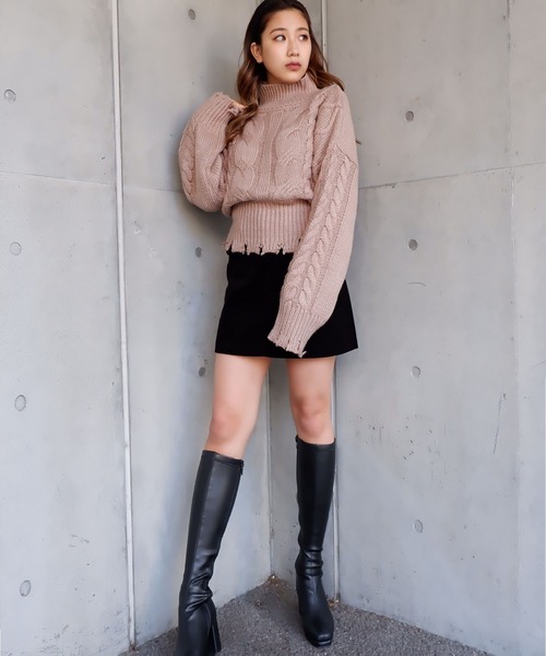 「SPIRALGIRL」 長袖ニット FREE ブルー レディース_画像2