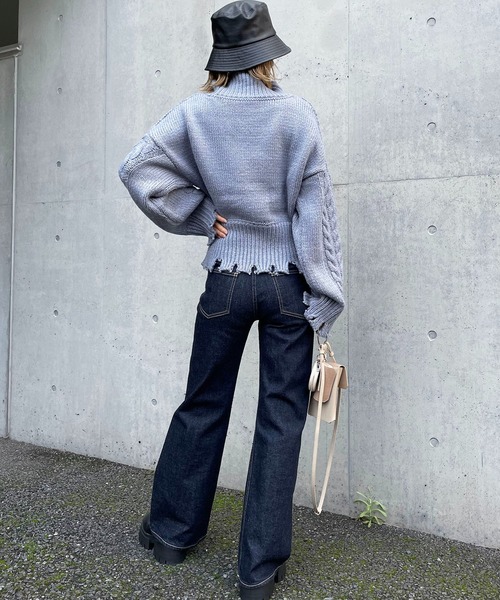 「SPIRALGIRL」 長袖ニット FREE ブルー レディース_画像5