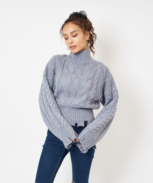 「SPIRALGIRL」 長袖ニット FREE ブルー レディース_画像6