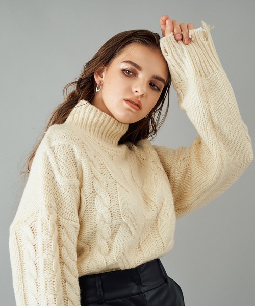 「SPIRALGIRL」 長袖ニット FREE ブルー レディース_画像9