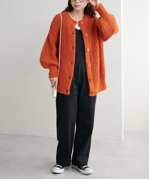 「DISCOAT」 ニットカーディガン FREE サックスブルー レディース_画像2