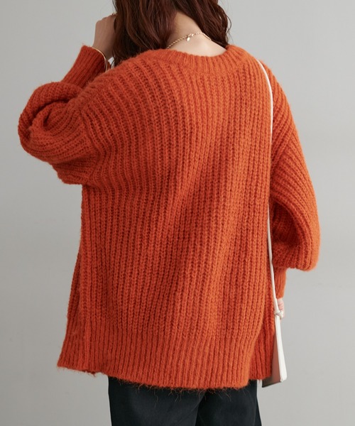 「DISCOAT」 ニットカーディガン FREE サックスブルー レディース_画像6