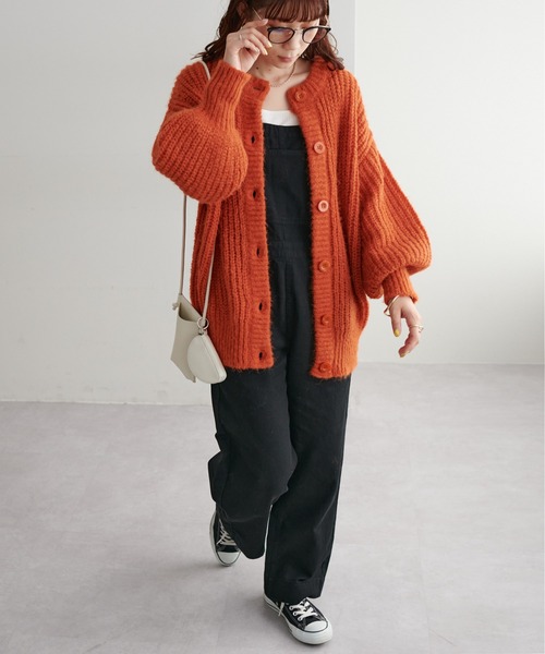 「DISCOAT」 ニットカーディガン FREE サックスブルー レディース_画像9