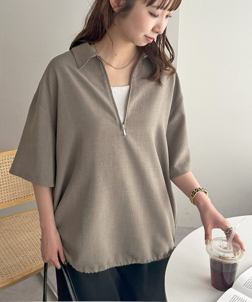 【えびちゃんさま専用】【新品】Discoat ブラウス シャツ テックリネン半袖 Discoat ブラウス シャツ 「ユニセックス」テックリネンハーフ