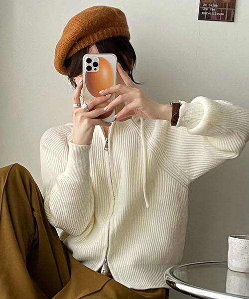 「Girly Doll」 「Bifrost」ニットパーカー F ブラウン レディース_画像4