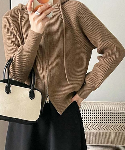 「Girly Doll」 「Bifrost」ニットパーカー F ブラウン レディース_画像6