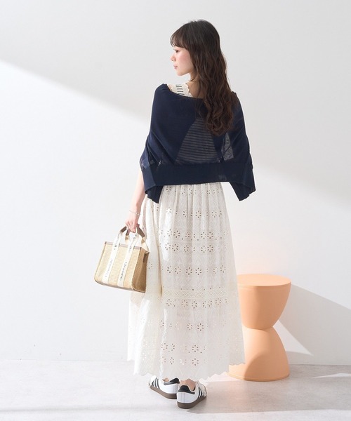 本日迄PEARYGATESロゴ刺繍プリントスカート＋レッグウォーマー未使用品有 creaゴージャス刺繍スカート