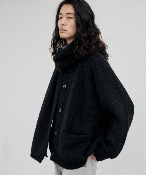 LIDNM ダークグレー カーディガン M WYM LIDNM 「WYM LIDNM」 ニット