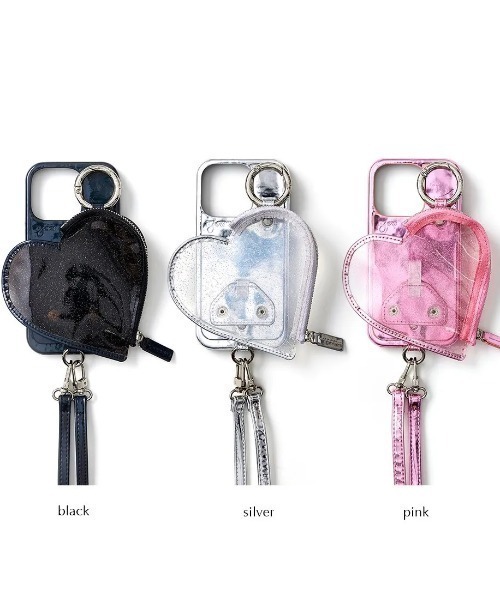 iPhoneアクセサリー ajew PVC heart iphone16pro ajew＞PVC HEART PLANET POCKET iPhone16Proケース