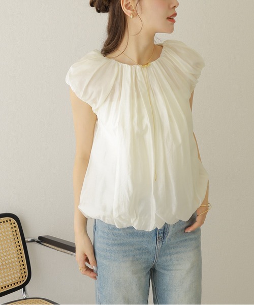 FORME balloon gather blouse バルーンギャザーブラウス ブラウス シャツ linen gather balloon blouse /リネン ギャザー