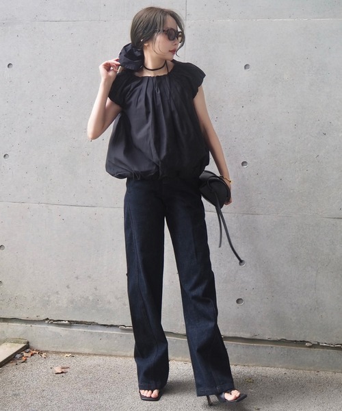 ブラウス シャツ linen gather balloon blouse /リネン ギャザー