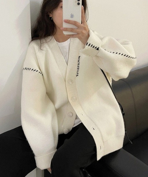 Vipoa」 ニットカーディガン FREE ホワイト レディース : ZOZOTOWN